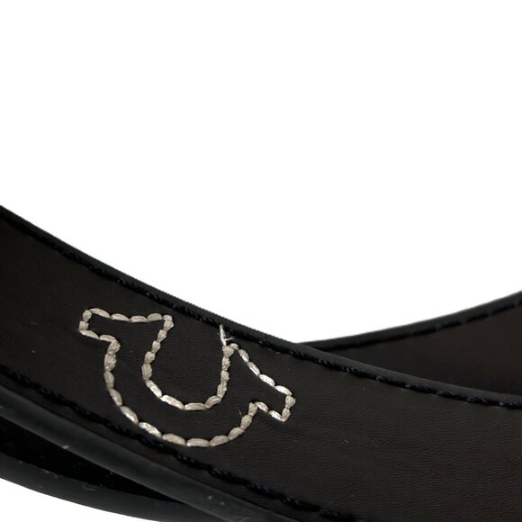 True Religion Lumin II Reversible Blk/brwn Roller Twist Simulated Leather Belt - Picture 7 of 10